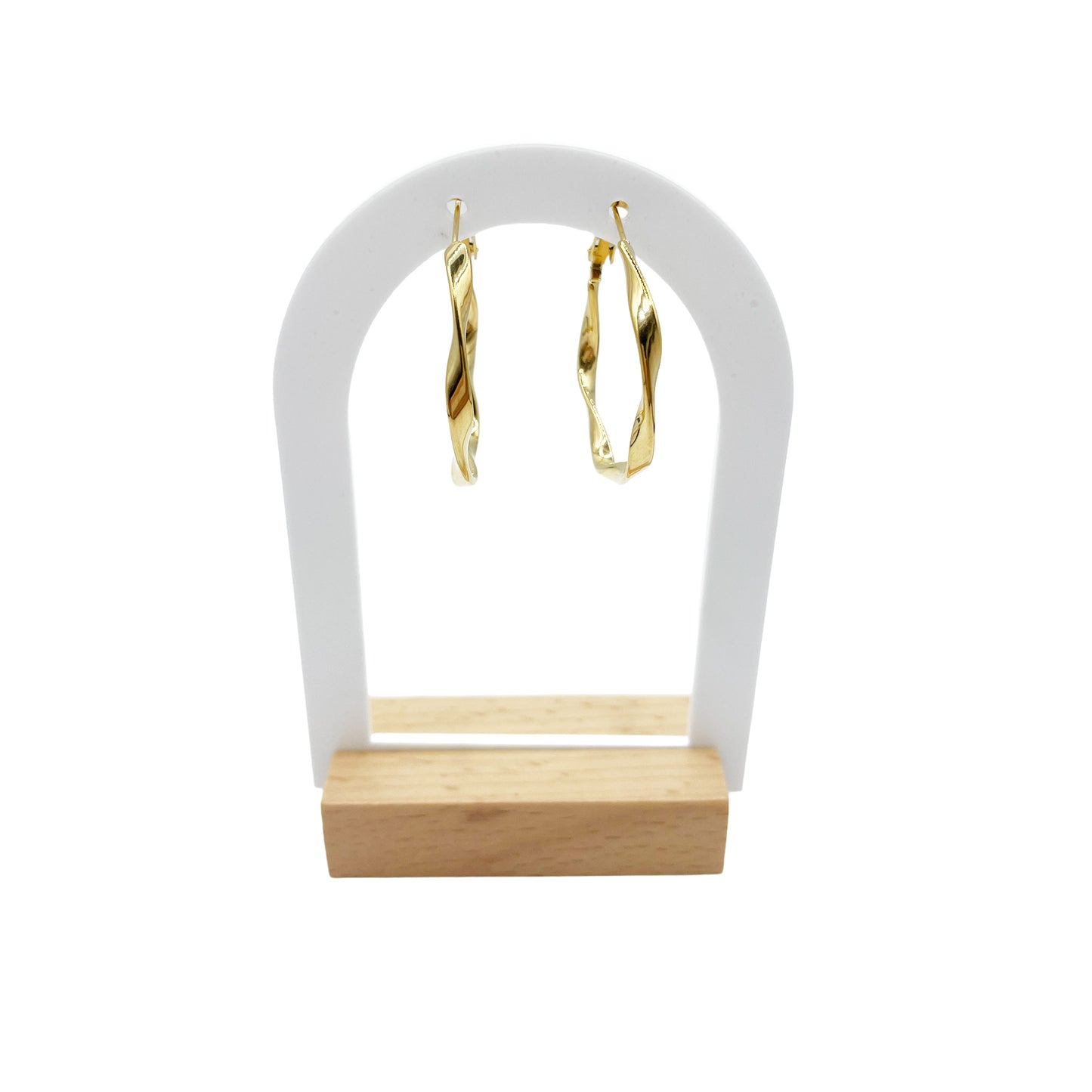 Aretes Brillo Serena | Joyería bañada en oro 18K estilo ondulado elegante