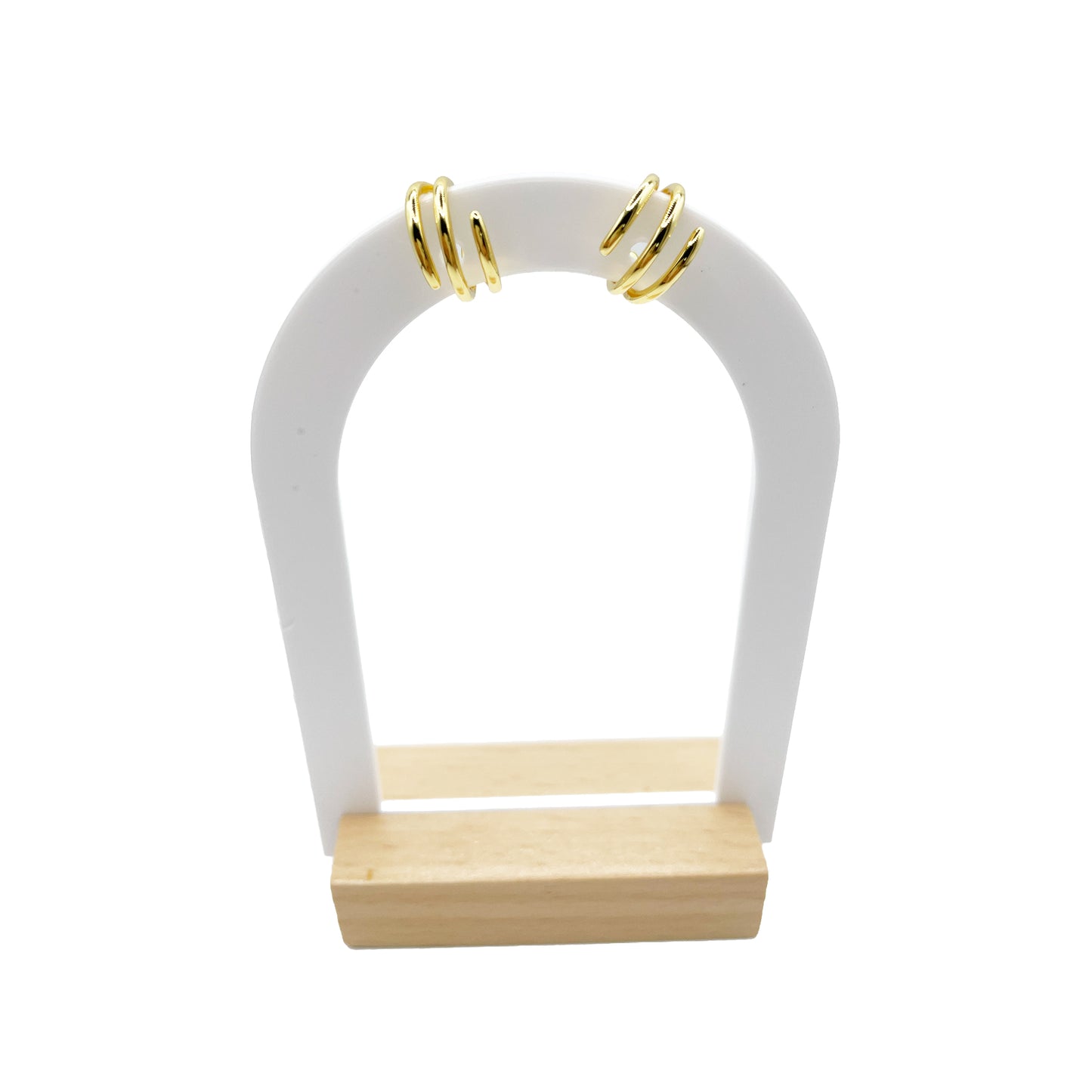 Aretes Esencia Real | Joyería bañada en oro 18K estilo doble aro moderno