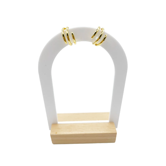 Aretes Esencia Real | Joyería bañada en oro 18K estilo doble aro moderno