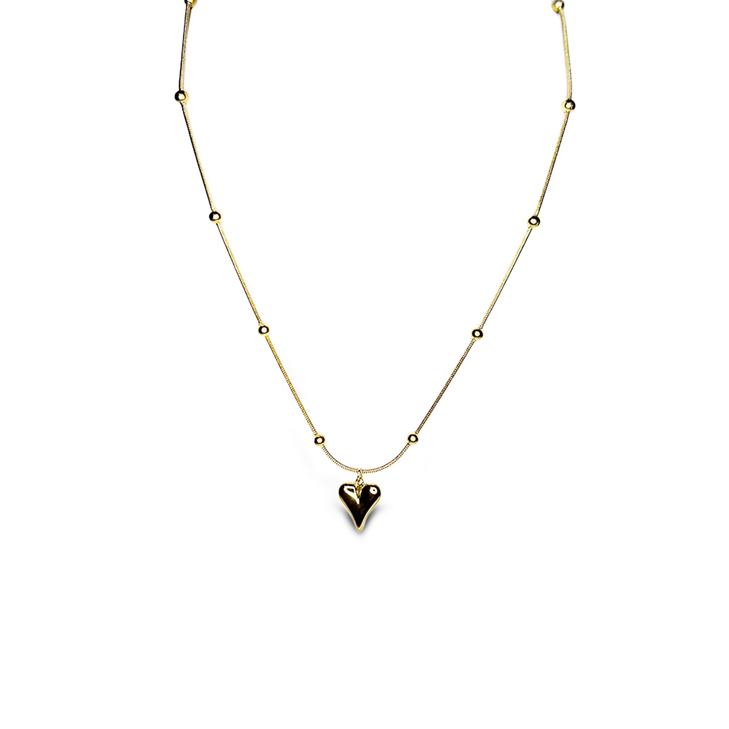 Collar Ishtar | Joyería bañada en oro 18K con dije de corazón elegante