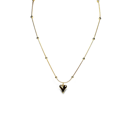 Collar Ishtar | Joyería bañada en oro 18K con dije de corazón elegante