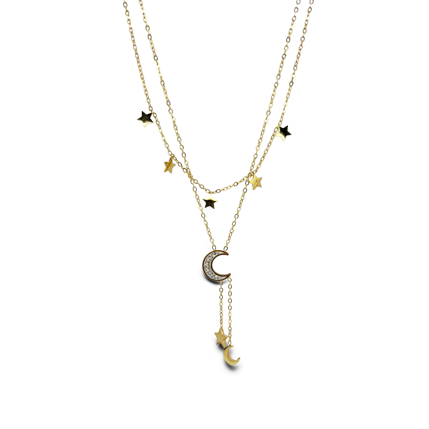 Collar Vesta | Joyería celestial bañada en oro 18K con estrellas y lunas