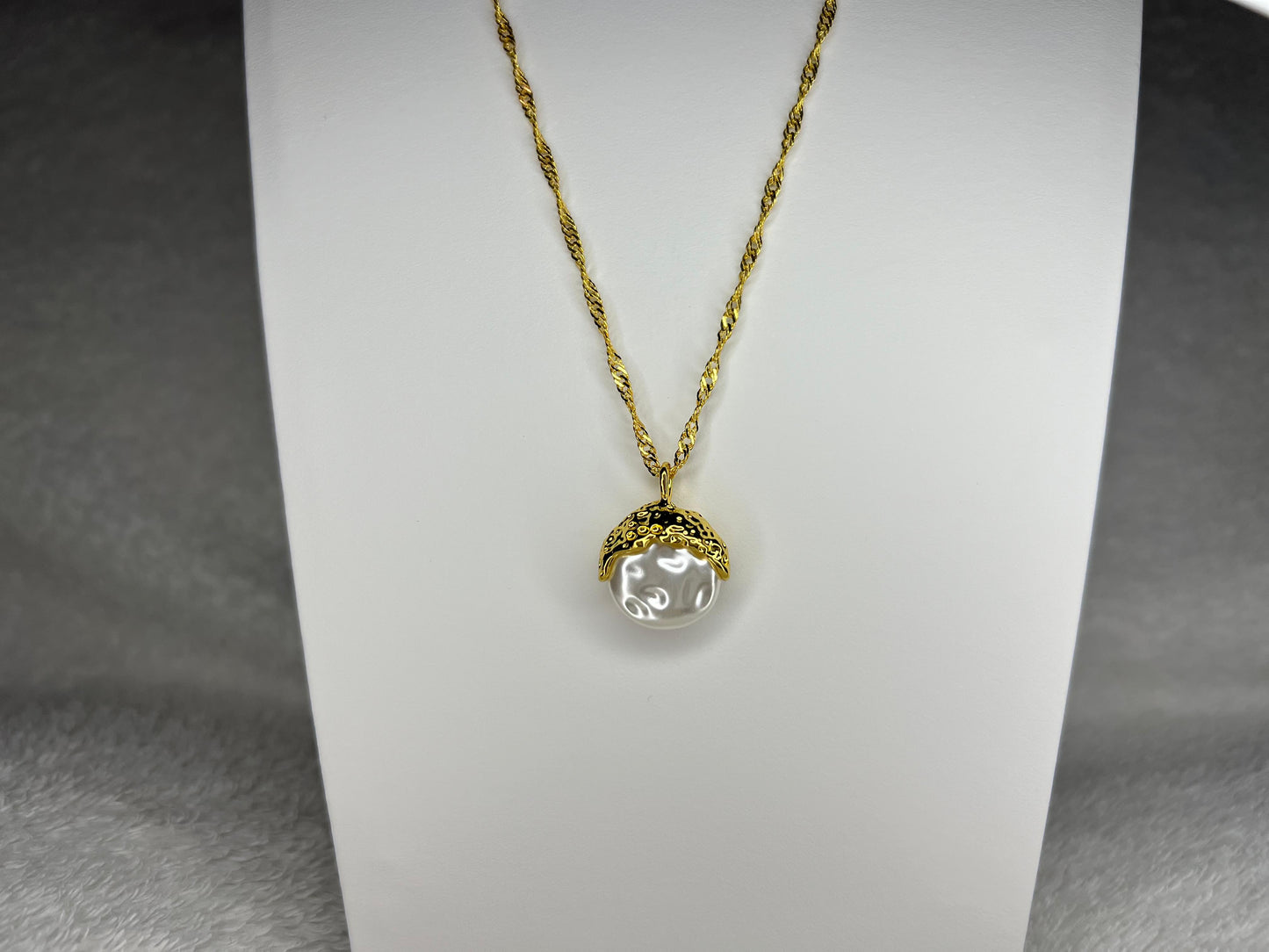 Collar Éos | Joyería bañada en oro 18K con dije de perla elegante