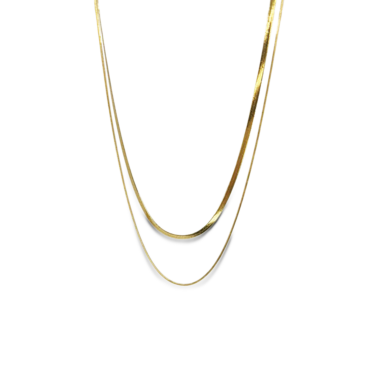 Collar Sofía | Joyería minimalista bañada en oro 18K con doble cadena elegante